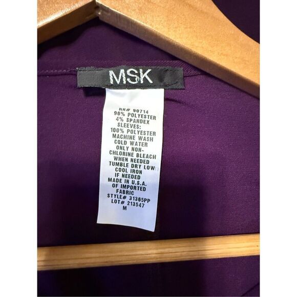 MSK Women's Size M Statement Oversized Sleeve Mini Dress Purple Whimsical Mini - Picture 7 of 7